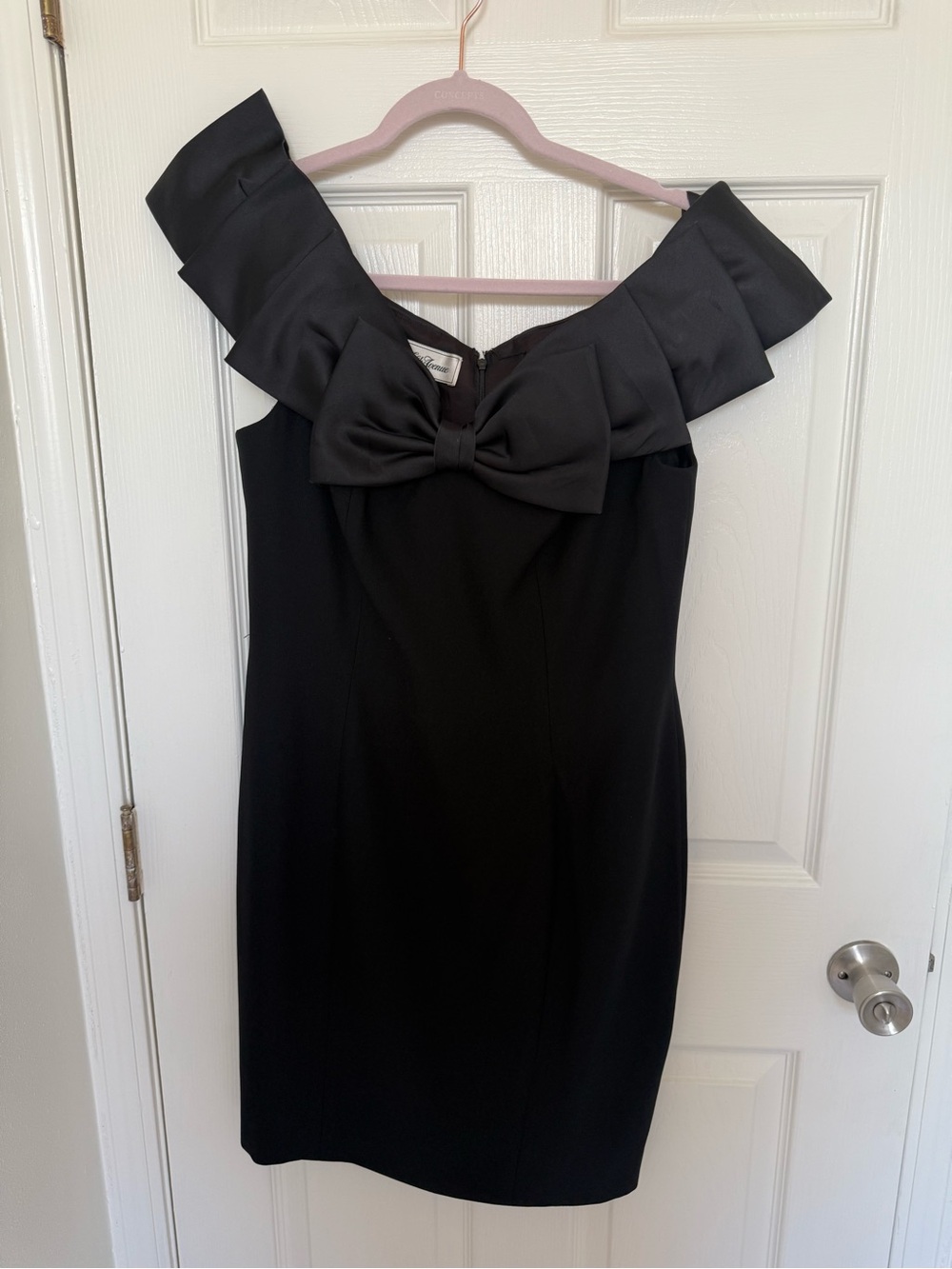 Saks Fifth Avenue Black Off the shoulder  Bow Dress